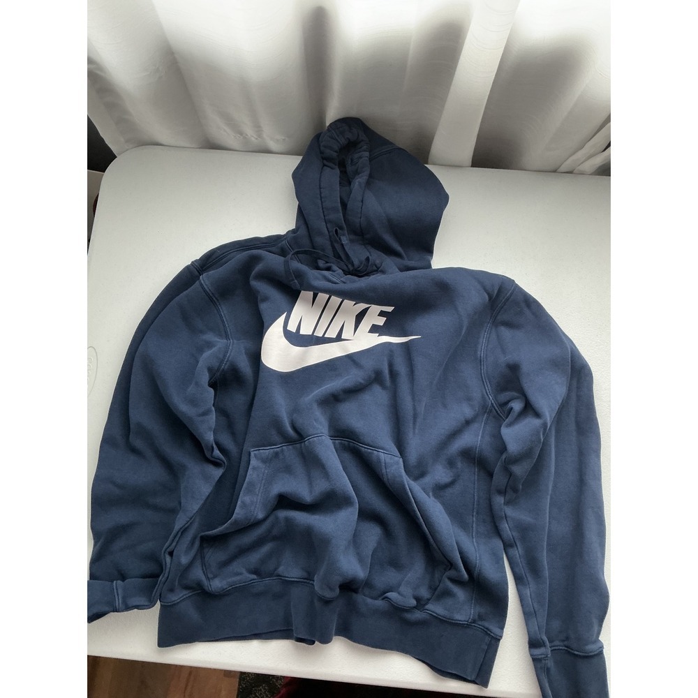 Nike Men's Navy Blue Graphic‎ Hoodie Sweatshirt Size L
